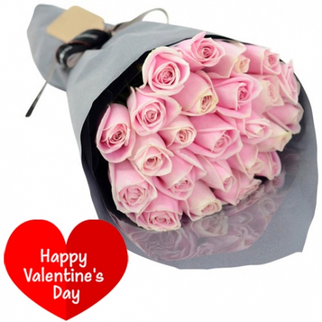 Valentine's 12 Pink Roses Bouquet Delivery in Japan