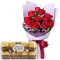 one dozen stem rose bouquet with 16 rocher box to japan