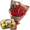 12 red rose bouquet with ferrero chocolate to japan